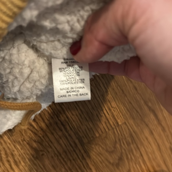 Love Tree Women's Corduroy Hooded Sherpa lined corduroy beige Jacket size small - Picture 7 of 8